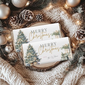 Christmas chocolate bar wrapper Template Editable Candy Bar Wrapper Christmas Chocolate Gift Printable Christmas Chocolate Label CH62