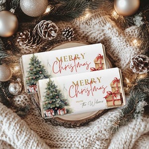 Christmas chocolate bar wrapper Template Editable Candy Bar Wrapper Christmas Chocolate Gift Printable Christmas Chocolate Label CH55