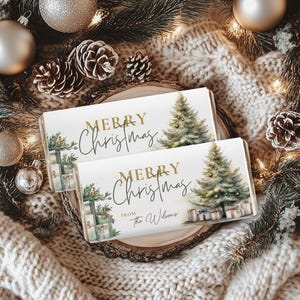 Christmas chocolate bar wrapper Template Editable Candy Bar Wrapper Christmas Chocolate Gift Printable Christmas Chocolate Label CH54