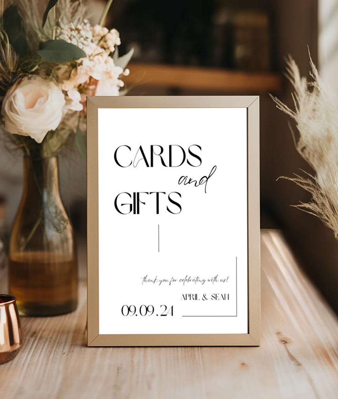 Cards and Gifts Sign Template Printable Modern Sign Template Editable ...