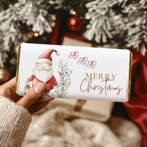 Christmas chocolate bar wrapper Template Editable Candy Bar Wrapper Christmas Chocolate Gift Printable Christmas Chocolate Label CH53
