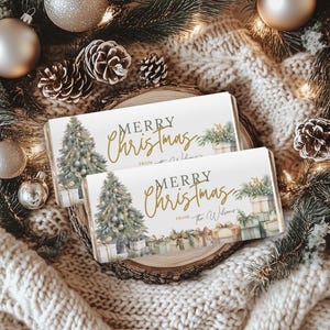 Christmas chocolate bar wrapper Template Editable Candy Bar Wrapper Christmas Chocolate Gift Printable Christmas Chocolate Label CH60