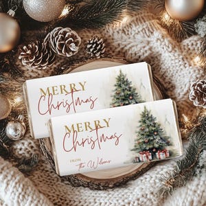 Christmas chocolate bar wrapper Template Editable Candy Bar Wrapper Christmas Chocolate Gift Printable Christmas Chocolate Label CH2
