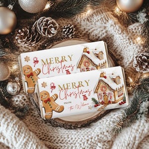 Christmas chocolate bar wrapper Template Editable Candy Bar Wrapper Christmas Chocolate Gift Printable Christmas Chocolate Label CH49