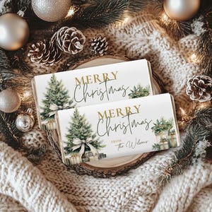 Christmas chocolate bar wrapper Template Editable Candy Bar Wrapper Christmas Chocolate Gift Printable Christmas Chocolate Label CH26