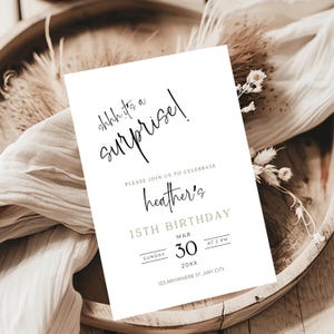 Modèle d'invitation d'anniversaire, invitation d'anniversaire minimaliste moderne, carte d'anniversaire pour maman papa soeur frère fille fils femme mari BF GF BD2