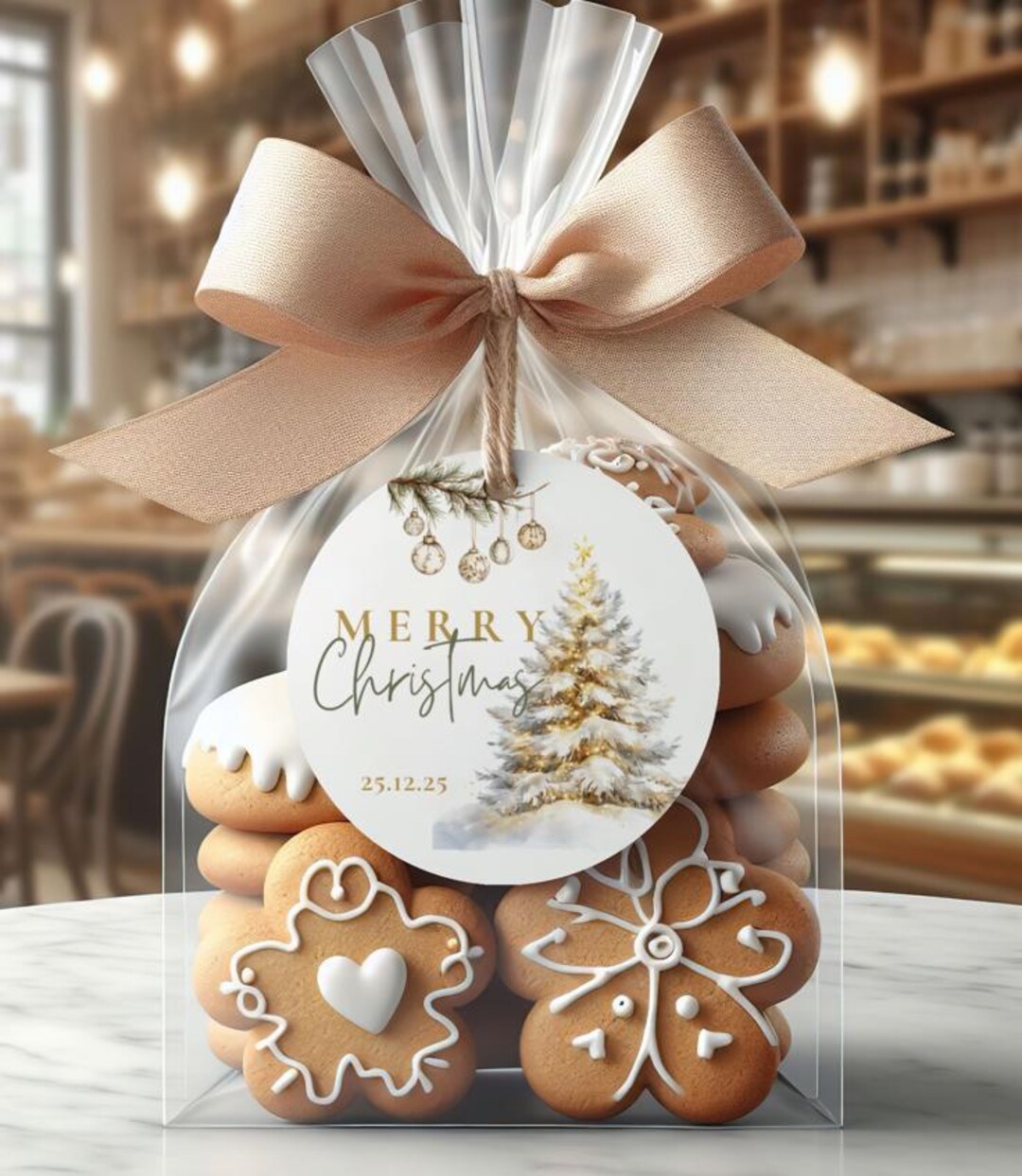Printable Christmas Favor Tags, Biscuits Sticker Template, Cookie Candy ...