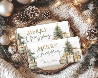 Christmas chocolate bar wrapper Template Editable Candy Bar Wrapper Christmas Chocolate Gift Printable Christmas Chocolate Label CH1