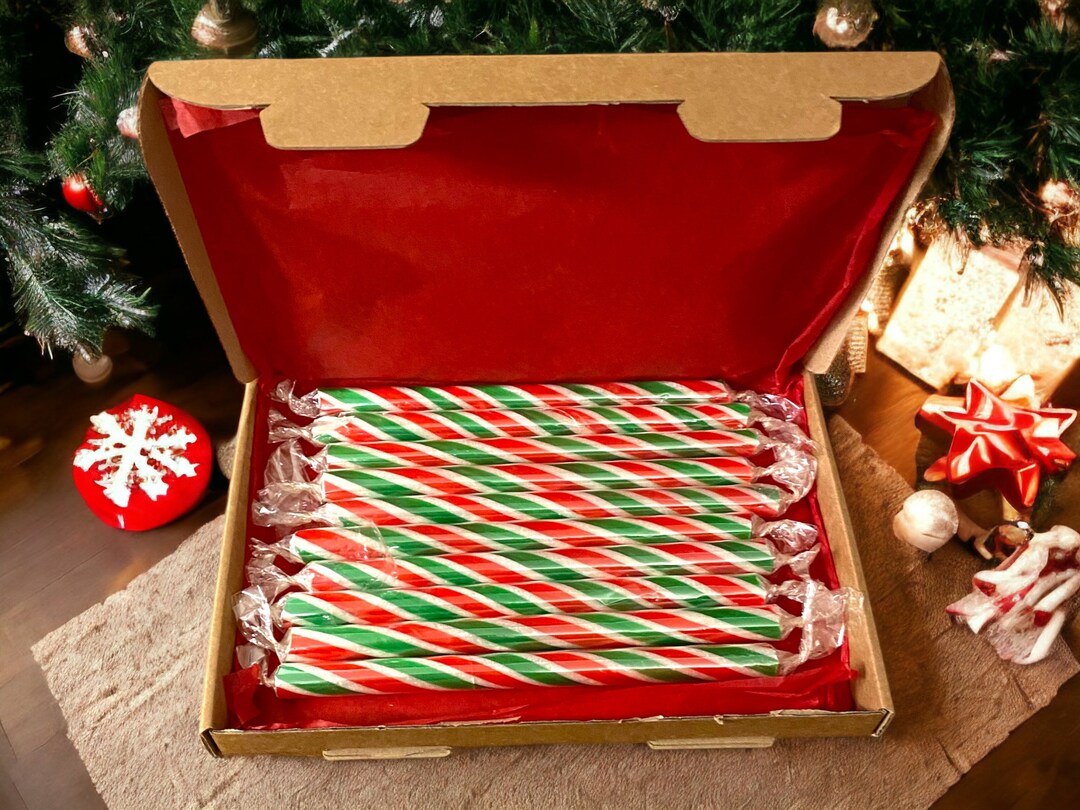 Christmas Candy Cane Rock Gift Box Sticks Stocking Fillers Favours ...