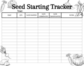 Seed Starting Tracker - digital download - gardening tool