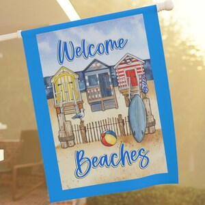 Personalized Coastal Flag - Nautical Beach House Flag - Double-Sided Outdoor Flag - Custom Family Name Coastal Home Decor-Tropical Ocean
