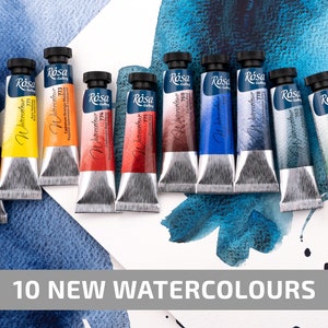 NEW 2024 水彩絵の具 ローザギャラリーチューブ (10 ml)、プロ仕様の水彩絵の具、粒状水彩絵の具