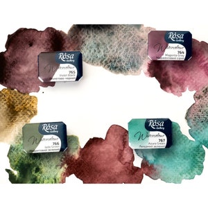 ROSA Gallery Colori ad acquerello (CUVETTES 2,5 ml), Set di acquerelli professionali, crea il tuo set di acquerelli, Colori ad alta resistenza alla luce
