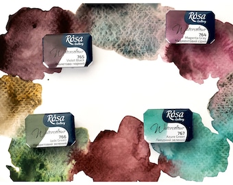 Pinturas de acuarela ROSA Gallery (CUVETTES 2,5 ml), Set de acuarela profesional, crea tu propio set de acuarela, Pinturas de alta resistencia a la luz