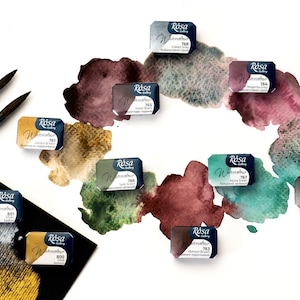 ROSA Gallery Watercolor Paints, High Lightfastness, Professional Grade (2.5ml Cuvettes)