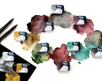 ROSA Gallery Watercolor Paints, High Lightfastness, Professional Grade (2.5ml Cuvettes)