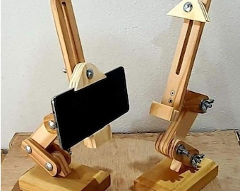 Suporte de madeira para telefone, tablet
