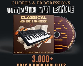 Classical MIDI Progressions, Cinematic Chords, Orchestral, MIDI Chord Bundle, Famous Chords, Midi Files, Movie Scores, Dark Chords, MIDI