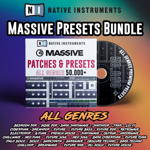 Massive Synth Presets | Premium Quality 50.000+ Synth Preset | Indie Pop | Techno | Synthwave | Pop | Rock | Italo Disco | Trap | Hip-Hop