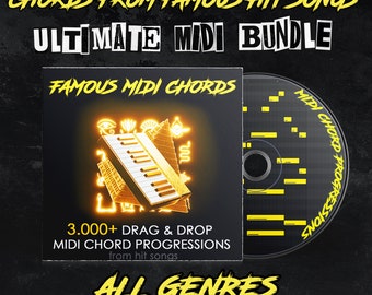 Famous MIDI Progressions, Billboard Chords, Drag and Drop, MIDI Chord Bundle, Famous Hit Songs Chords, Pop, Rock, Trap, EDM, RnB, Hip Hop