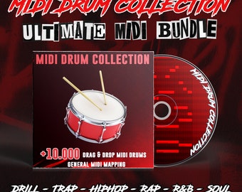 Ultimate MIDI Drum Collection, Drag and Drop Drums, MIDI Druım Bundle, Midi Trap, RnB, Pop, Rock, Drill, Funk, Acoustic, Soul, Midi Files