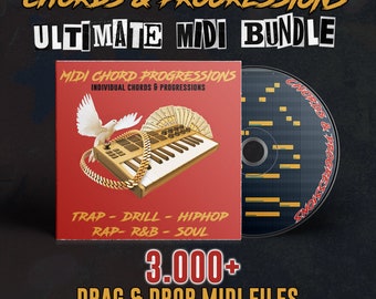 Trap MIDI Progressions, Hip-Hop Chords, Drag and Drop, MIDI Chord Bundle, Famous RnB Chords, Midi Files, Soul, Rap, UK Drill, Drill Chords