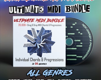 Ultimate MIDI Chords and Progressions, Drag and Drop Chords, MIDI Chord Bundle, Midi Progressions, Trap, Pop, Rock, Techno, Drill, Synthwave