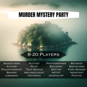 8-20 Players Printable Murder Mystery Dinner Party Game Kit - Digital Download, Improv Detective Game for Adults, 8 Players, 20 Players