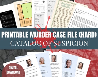 Printable Murder Mystery Case File Hard - Mystery Printable, Mystery Date Night, Detective True Crime Game, Unsolved Cold Case DIY Files