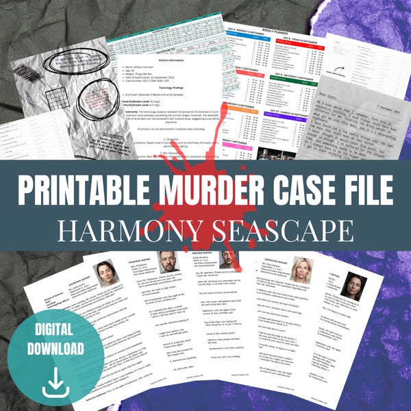 Printable Murder Mystery Case File - Mystery Printable, Mystery Date Night, Detective True Crime Game, Unsolved Cold Case DIY Murder Files