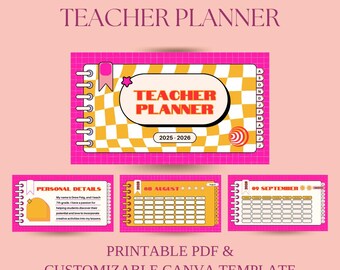 Lehrerplaner - Druckbare PDF & B bearbeitbare Canva-Vorlage