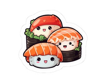 Signaletique-france KAWAII SUSHI 28 St Självhäftning STICKERS SCRAPBOOKING, DEKORATION, CUSTOMISERING, SKAPNING, DIY, Kreativ Fritid