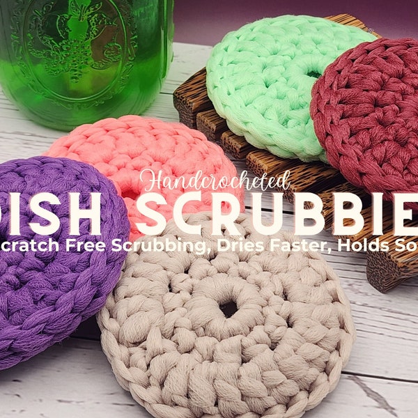 Dish Scrubbie | Kitchen Essential | Nylon Scrubbie | Good Scrubbing Dish Scrubby | House Warming Gift | Hand Crocheted Dish Scrubber