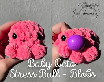 Hand Crocheted Baby Octo Stress Blob: Squishy Fidget Toy