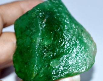 Green Emerald Raw Healing 420-555 Ct Certified Natural Brazilian Earth-Mined Glorious Chunk Uncut Shape Cyber Monday Sale-Black Friday Sale