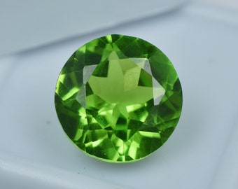 On Sale !! Green Peridot Round Cut 9-10 Carat Certified Green Peridot Best Size For Earring | Free Delivery /Gift | Gift For Birthday Gift