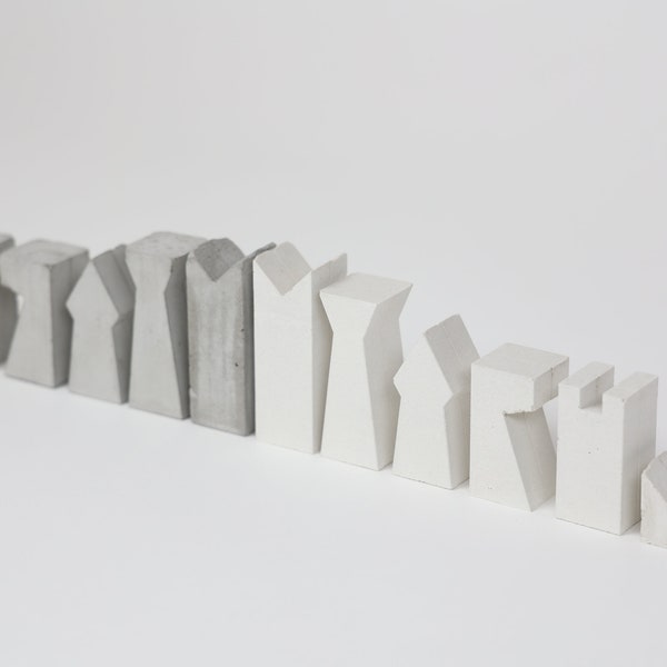 Concrete Chess Pieces - Handmade