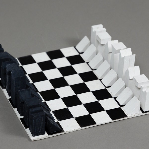 Concrete Chess Set - Handmade Black & White