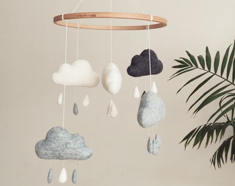 wolken baby mobiel, kinderkamer decor wolken, minimalisme huis, decor wolken, witte wolken, grijze wolken, zwarte wolken, babykamer decor