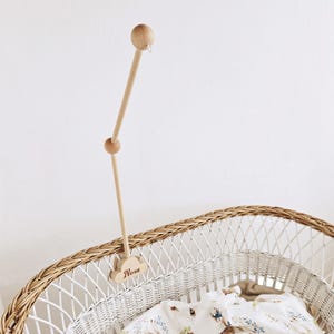 Krippenhalter Babymobile Handyarm/halter - Babymobileständer aus Holz - Krippe Babymobileaufsatz-Kinderzimmermobileaufsatz