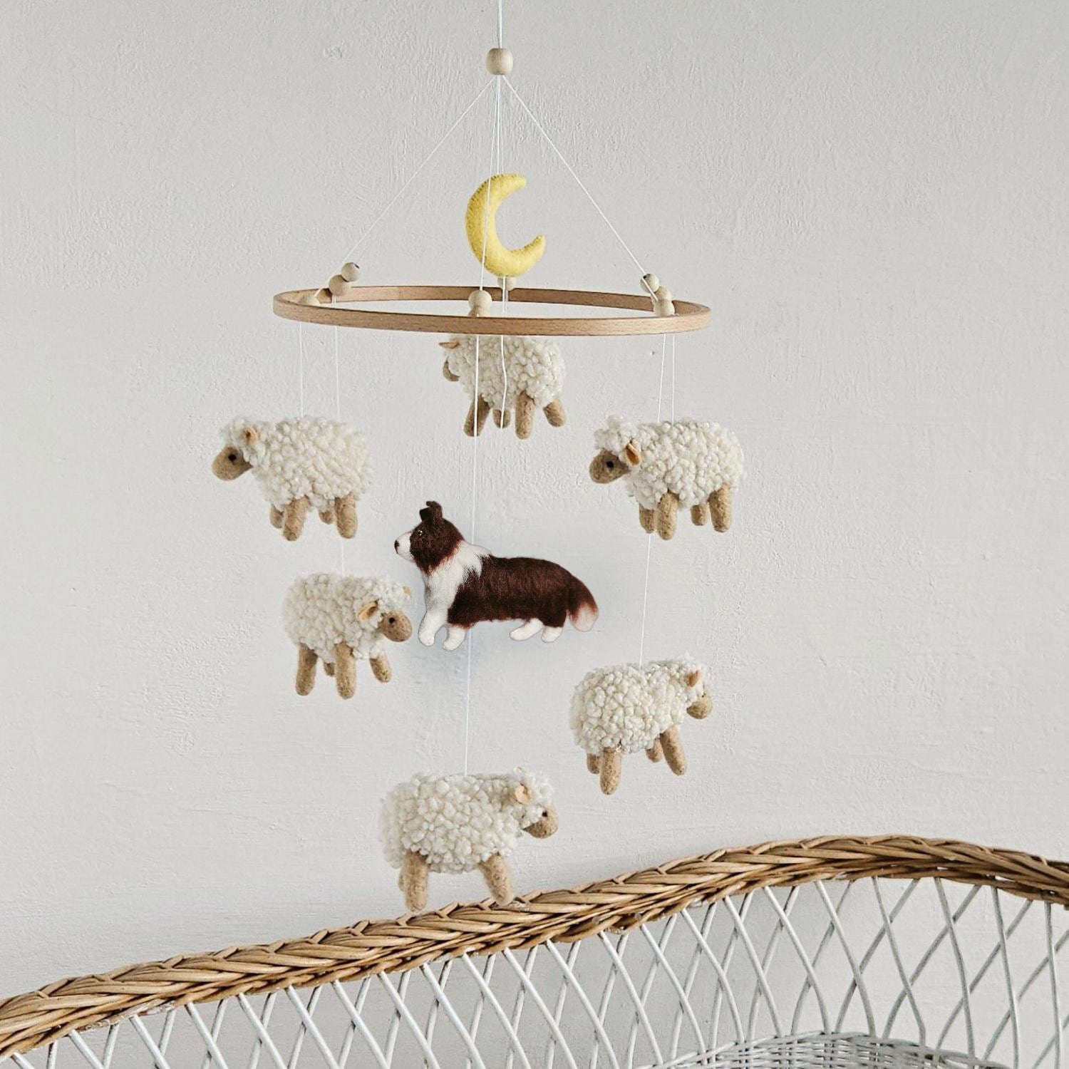 Custom Felt Dog Baby Mobile For Nursery Decor, Baby Shower's Gift, Gift for Dog Lovers, First time mom gift, Gifts for pregnant sister