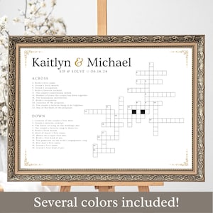 Custom Wedding Crossword Extra Large Wedding Activity Guest Game Extra Large Crossword Template for Wedding Sip and Solve Puzzle Game