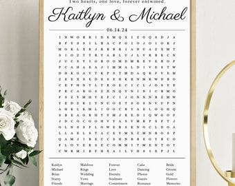 Wedding Word Search Template Guest Game Custom Word Search Template for Wedding Sip and Search Personalized Bridal Shower Puzzle Activity