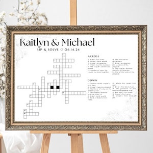 Custom Wedding Crossword Extra Large Wedding Activity Guest Game Extra Large Crossword Template for Wedding Sip and Solve Puzzle Game