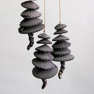 Wind chime made of black ceramic, decorative chime for garden, balcony and apartment, handmade