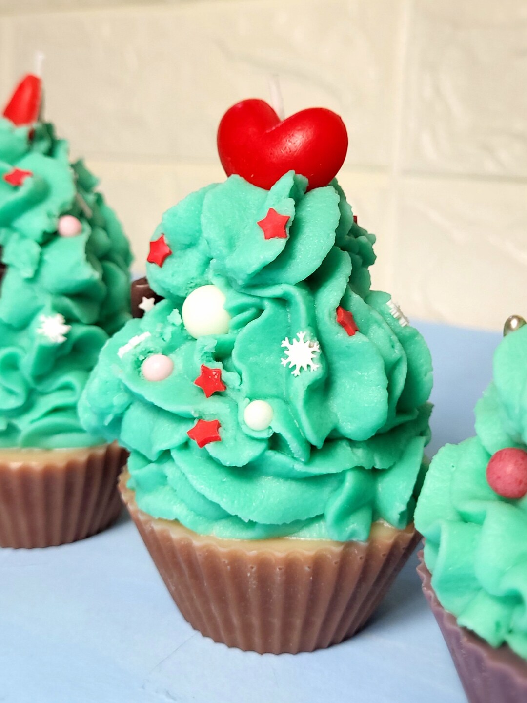 Christmas Tree Candle Cupcake Etsy
