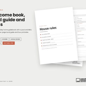 Holiday Home Welcome Book, Villa Rental Guest Guidebook, Airbnb Host Template Bundle, House Rules Sign, Local Guide, Editable PDF