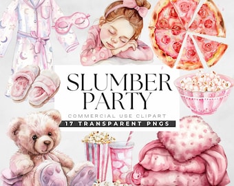 6 Slumber Party Clipart | Sleepover Png - Etsy UK