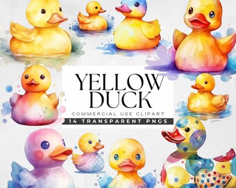 Gelbe Ente Clipart, Clip Art Aquarell Enten, Gummiente Png, Baby-Dusche-Grafik, Kunststoff Enten Bilder, Kinderzimmer Illustrationen