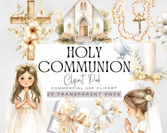 First Holy Communion png, Rosary Clip Art, Girls 1st Communion Graphics for Catholic Invite, Religious Holy Bible Clipart, Religion Cross